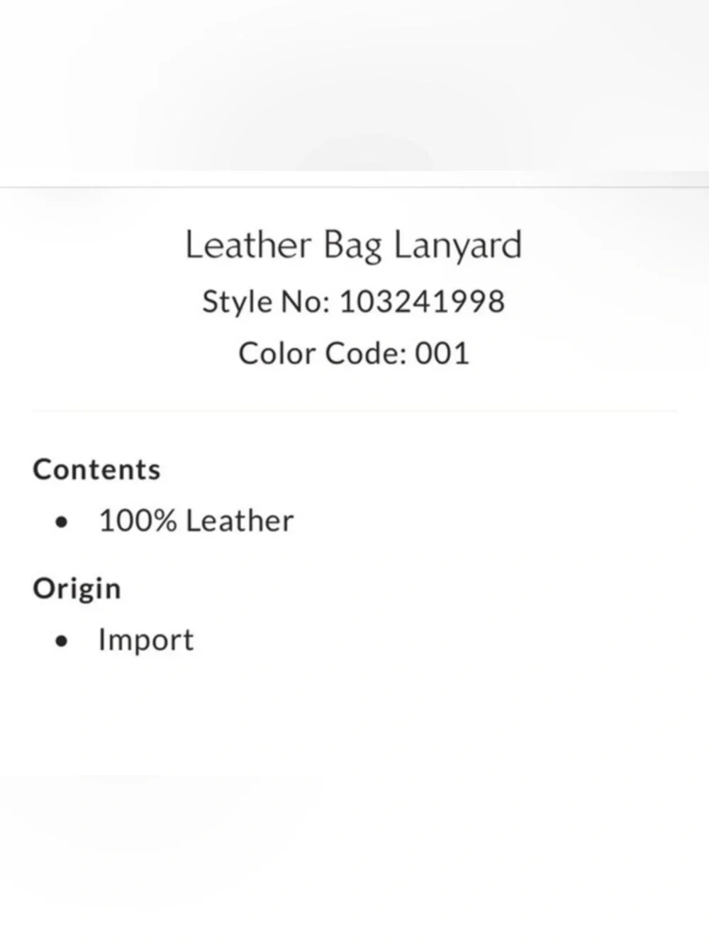 NWT Free People Leather Bag Lanyard
